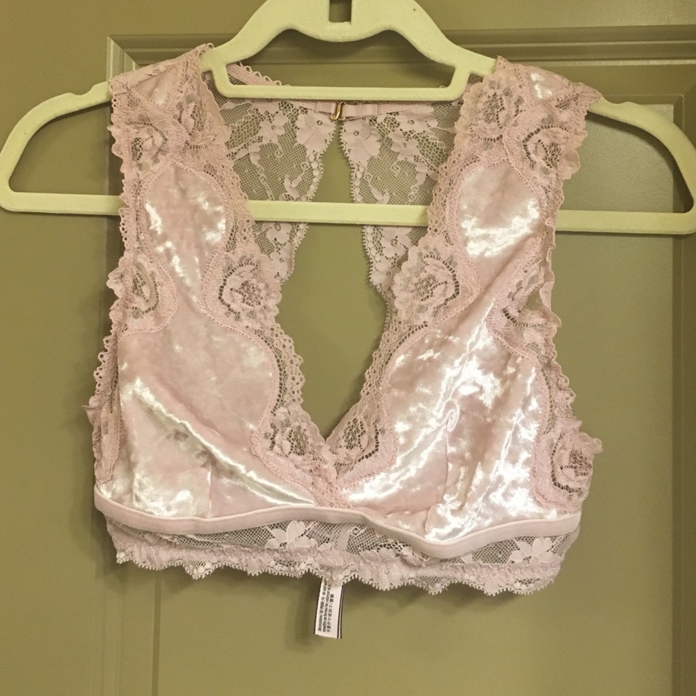 Victoria’s Secret Velvet and Lace Pink Bra